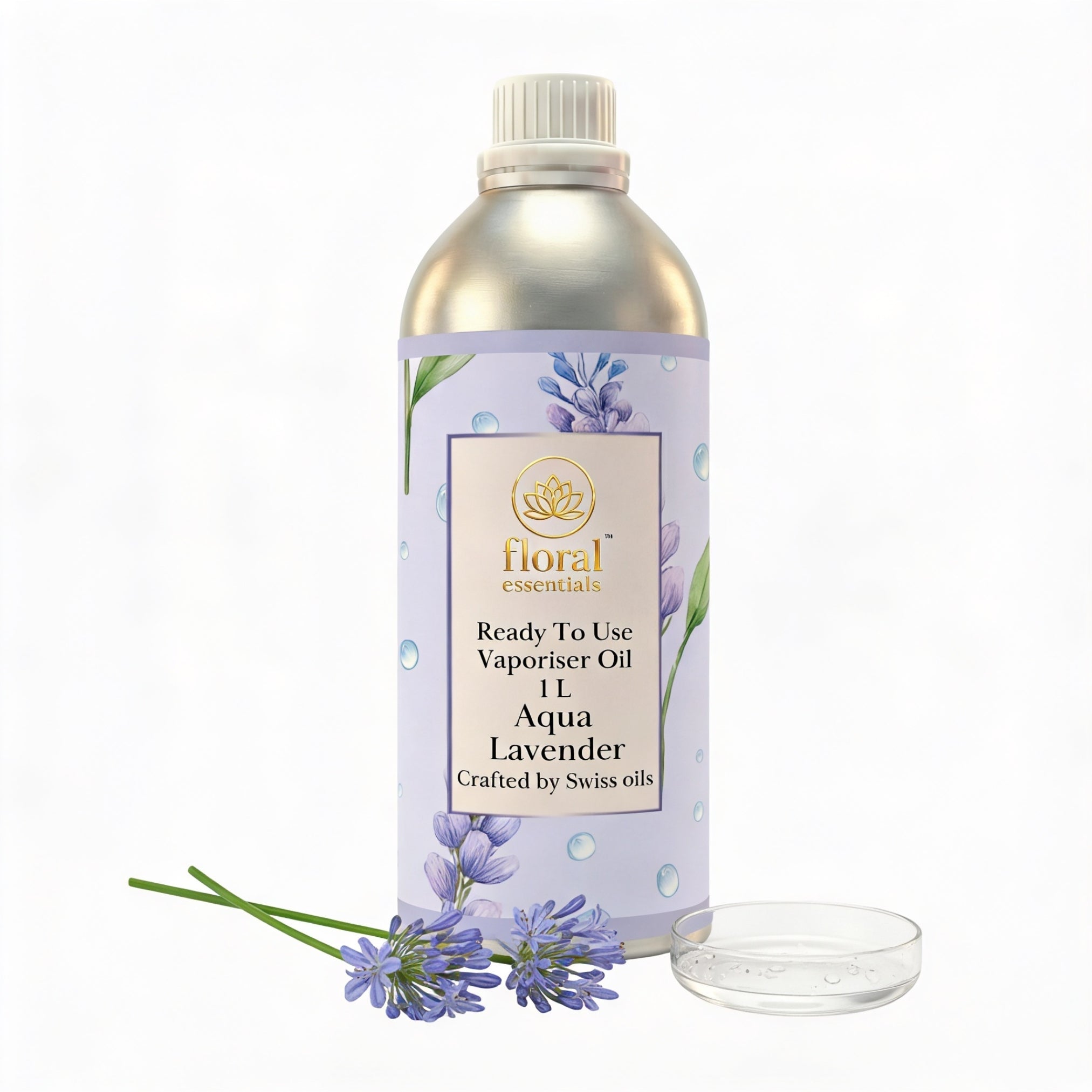 Floral Essentials Aqua Lavender Vaporiser Oil 1L | Ready to Use Aroma Oil