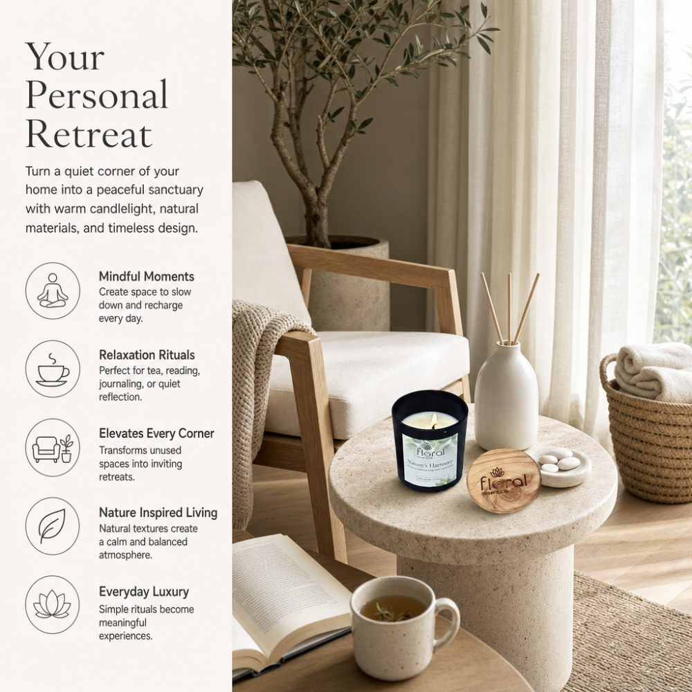 Floral Essentials Nature Harmony Soy Wax Candle | 35 Hours Burn Time