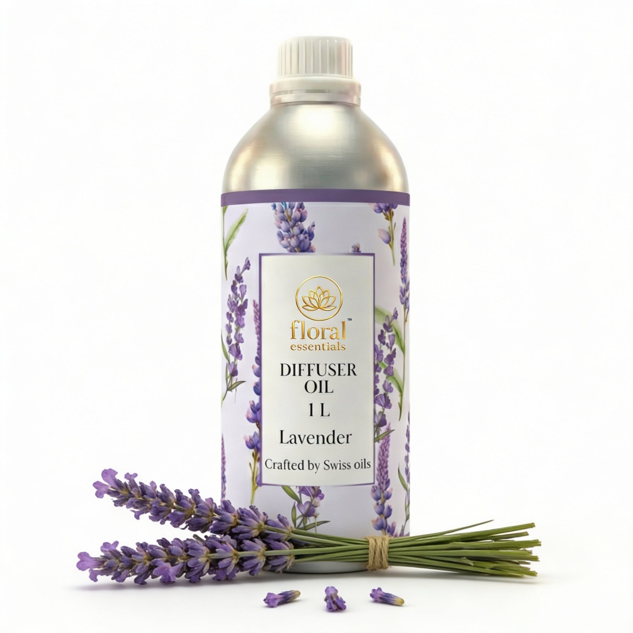 Floral Essentials Lavender Diffuser Oil 1L | Aroma Oil for Reed, Ultrasonic & Electric Diffusers