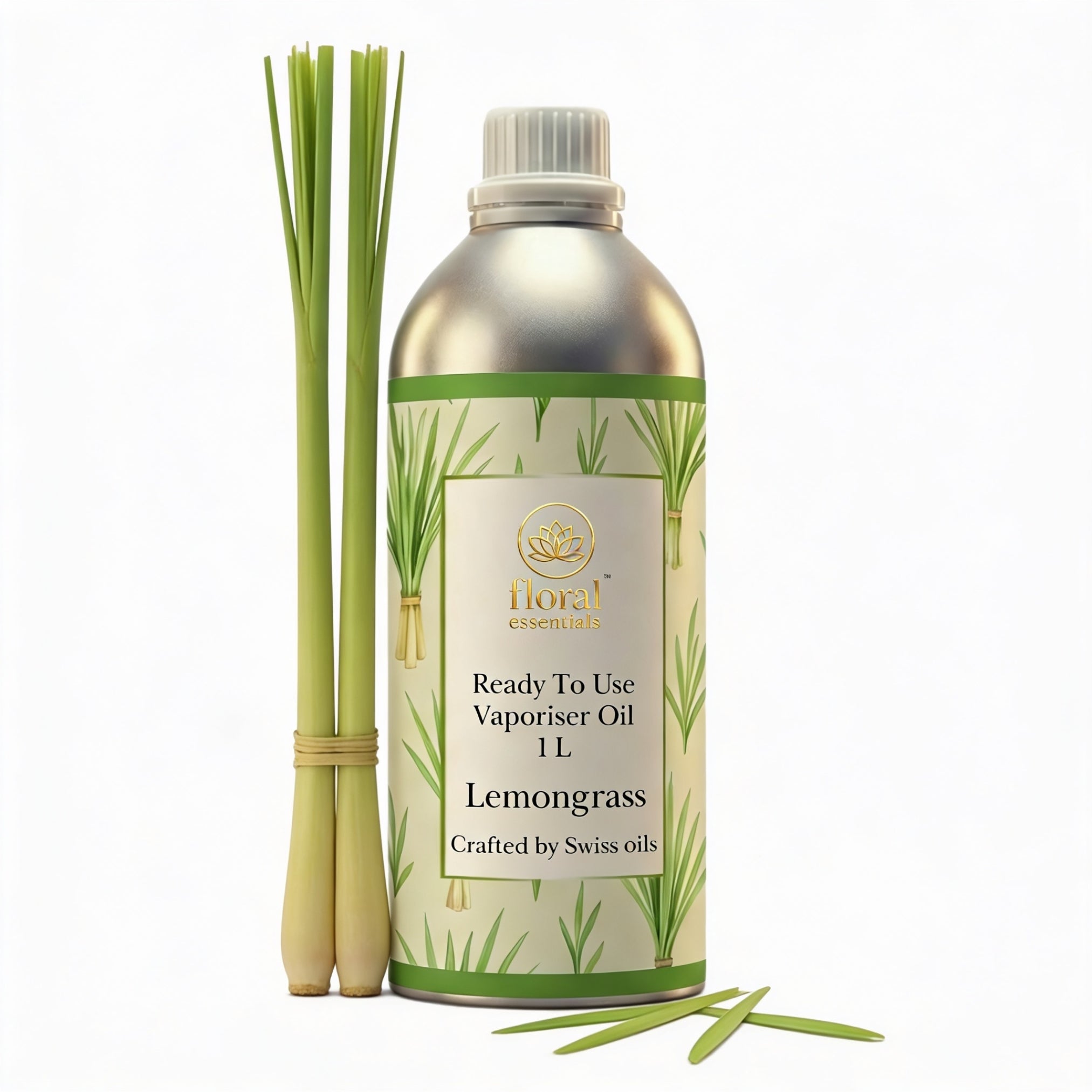 Floral Essentials Lemongrass Vaporiser Oil 1L | Ready to Use Aroma Oil