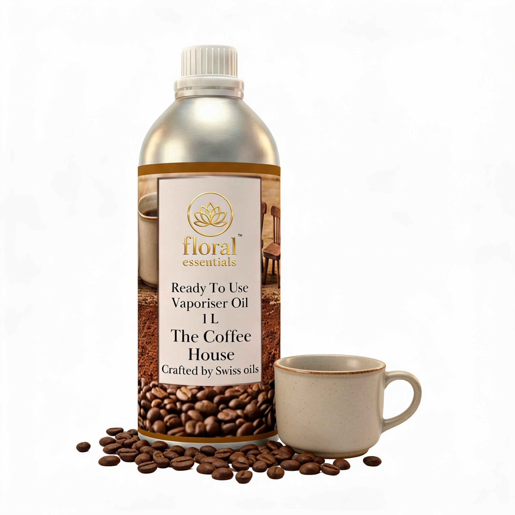 Floral Essentials Coffee House Vaporiser Oil 1L | Ready to Use Aroma Oil