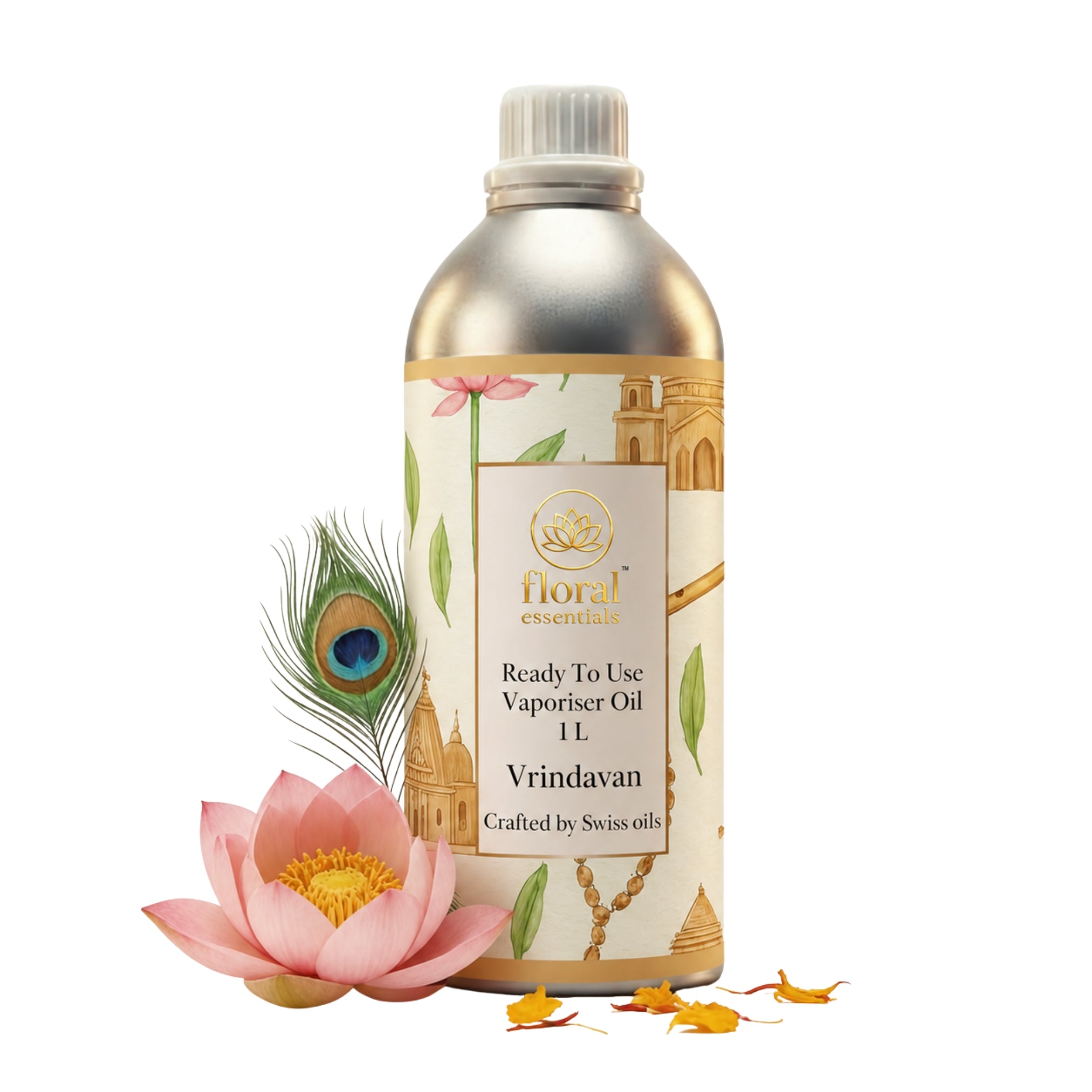 Floral Essentials Vrindavan Vaporiser Oil 1L | Ready to Use Aroma Oil