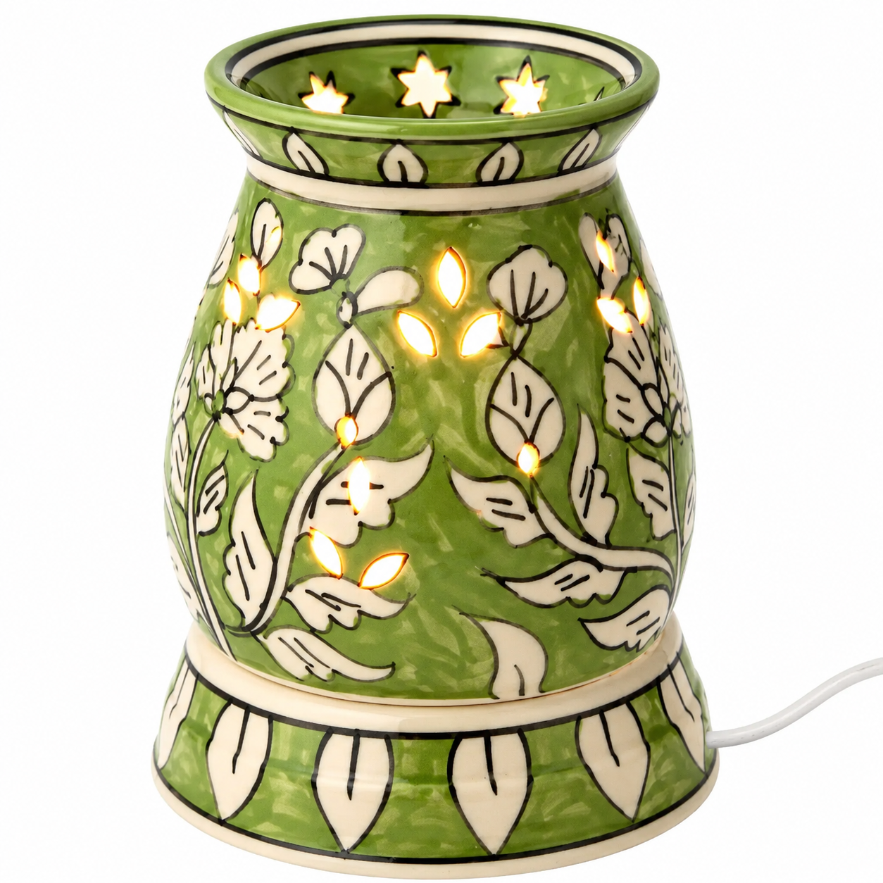 Floral Essentials Ceramic Electric Diffuser | Aroma Oil Burner | Elegant Minimal Design
