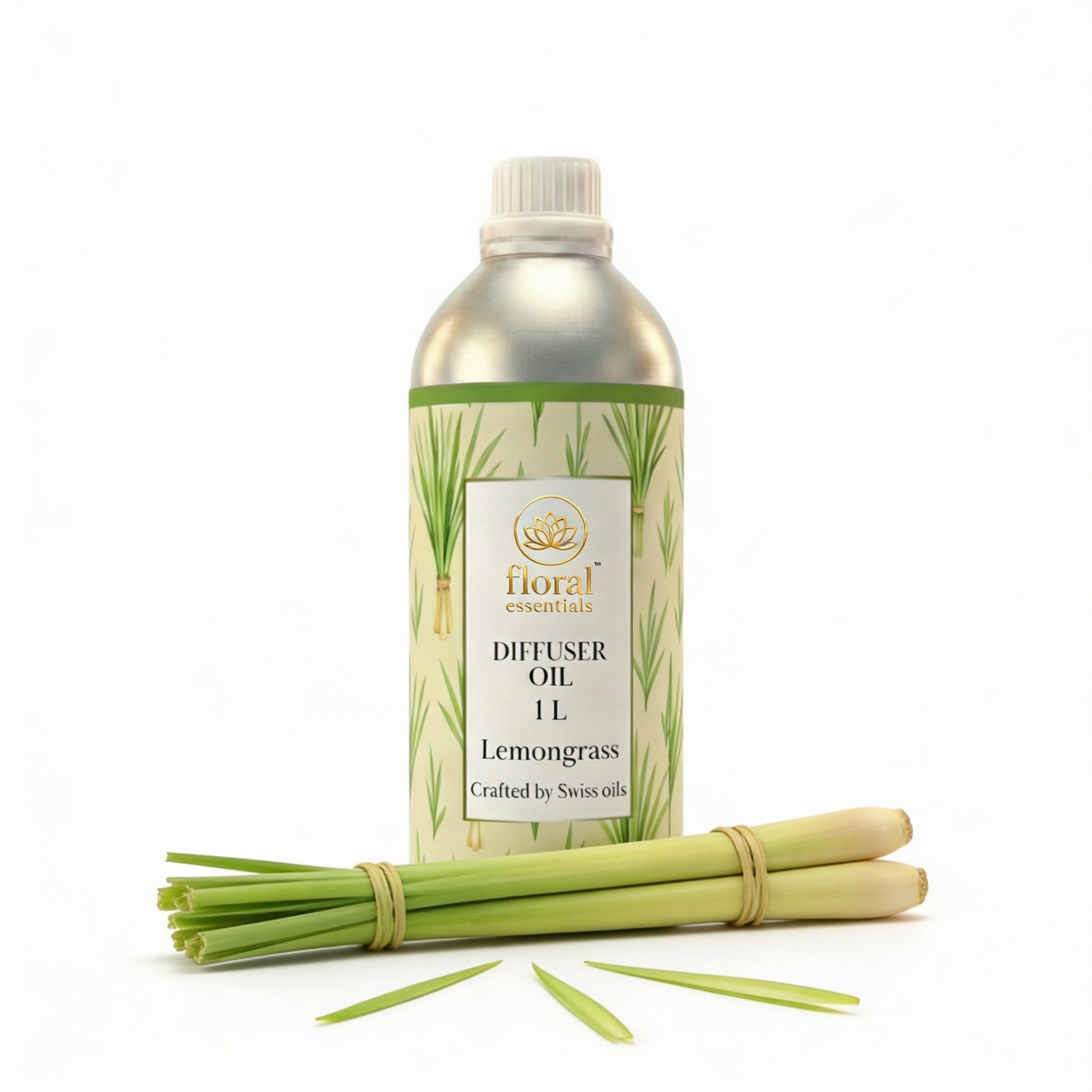 Floral Essentials Lemongrass Diffuser Oil 1L | Premium Aroma Oil for Electric Diffusers & Humidifiers