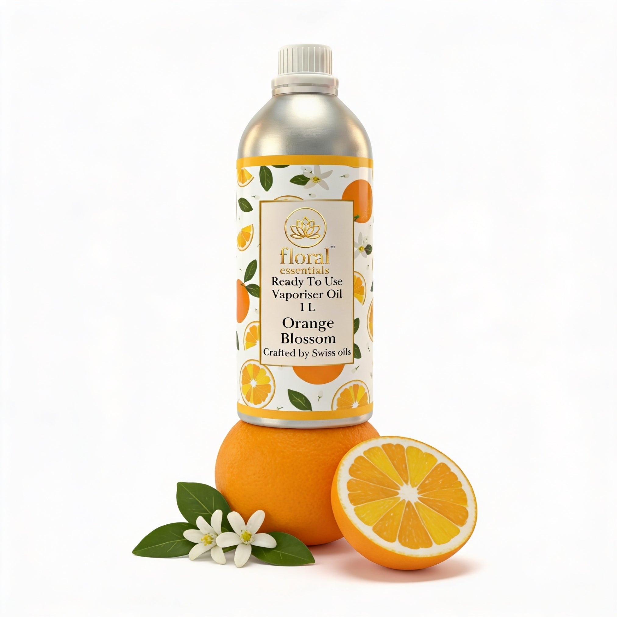 Floral Essentials Orange Blossom Vaporiser Oil 1L | Ready to Use Aroma Oil