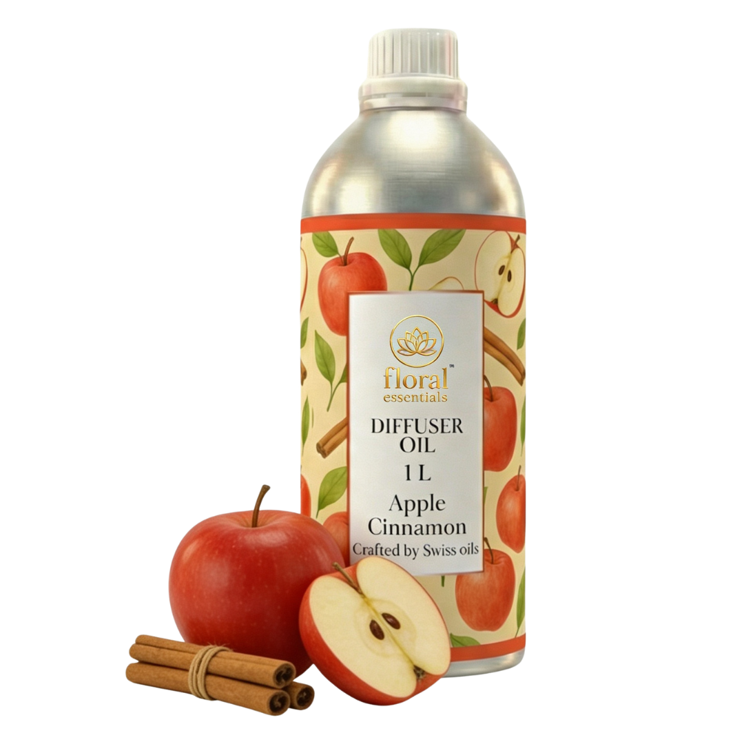 Floral Essentials Apple Cinnamon Diffuser Oil 1L | Warm Spiced Aroma Oil