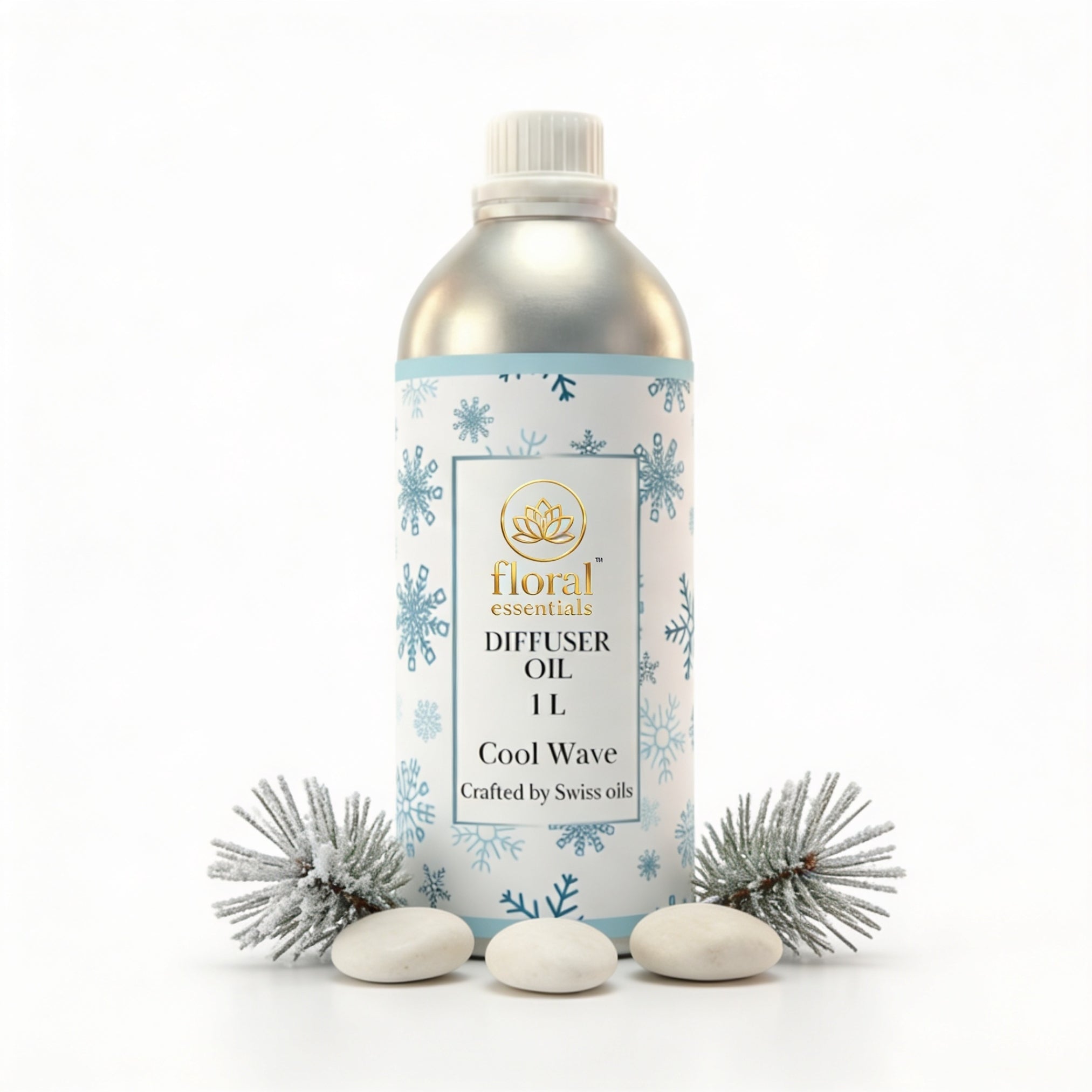 Floral Essentials Cool Wave Diffuser Oil 1L | Fresh Aquatic Aroma Oil for Diffusers