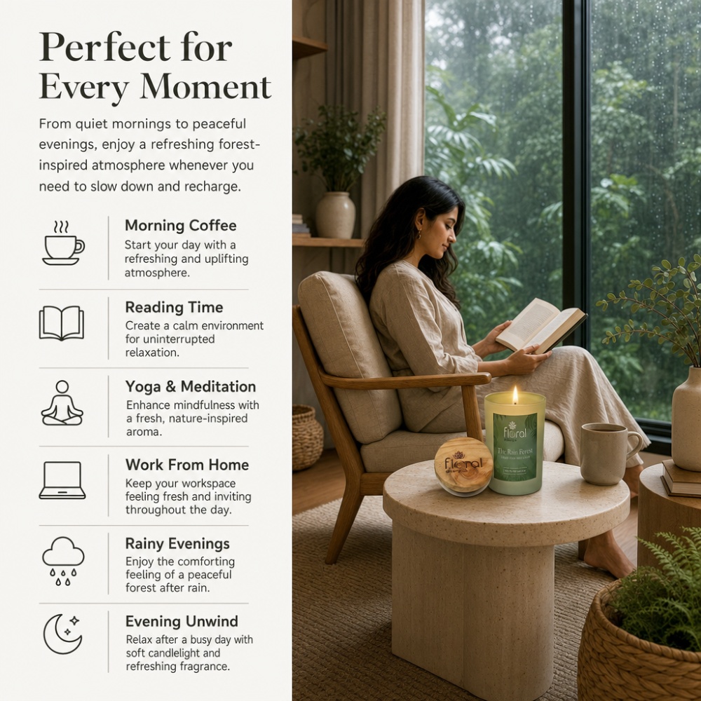Floral Essentials The Rain Forest Soy Wax Candle | 35 Hours Burn Time