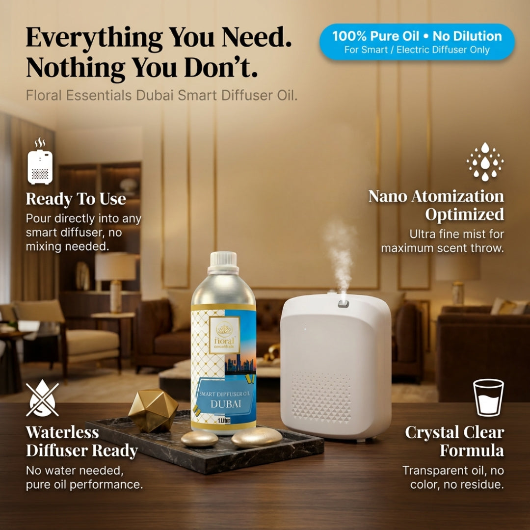 Floral Essentials Dubai Smart Diffuser Oil 1L | Premium Fragrance Oil for Smart Diffusers