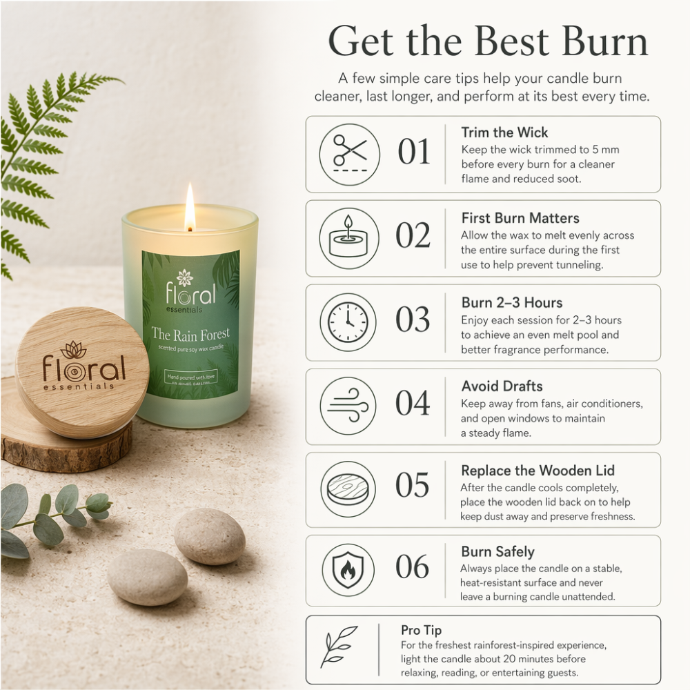 Floral Essentials The Rain Forest Soy Wax Candle | 35 Hours Burn Time