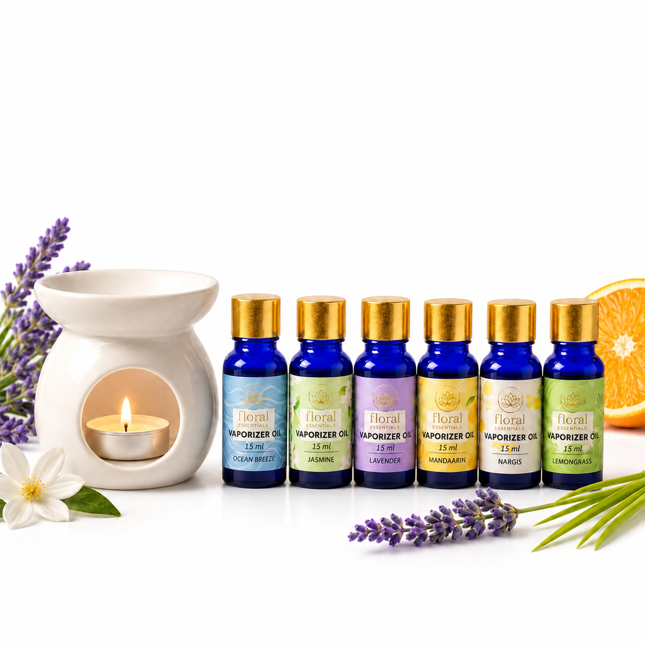 Floral Essentials Vaporiser Oils 6 Pack 15ml | Air Freshener Oil Set