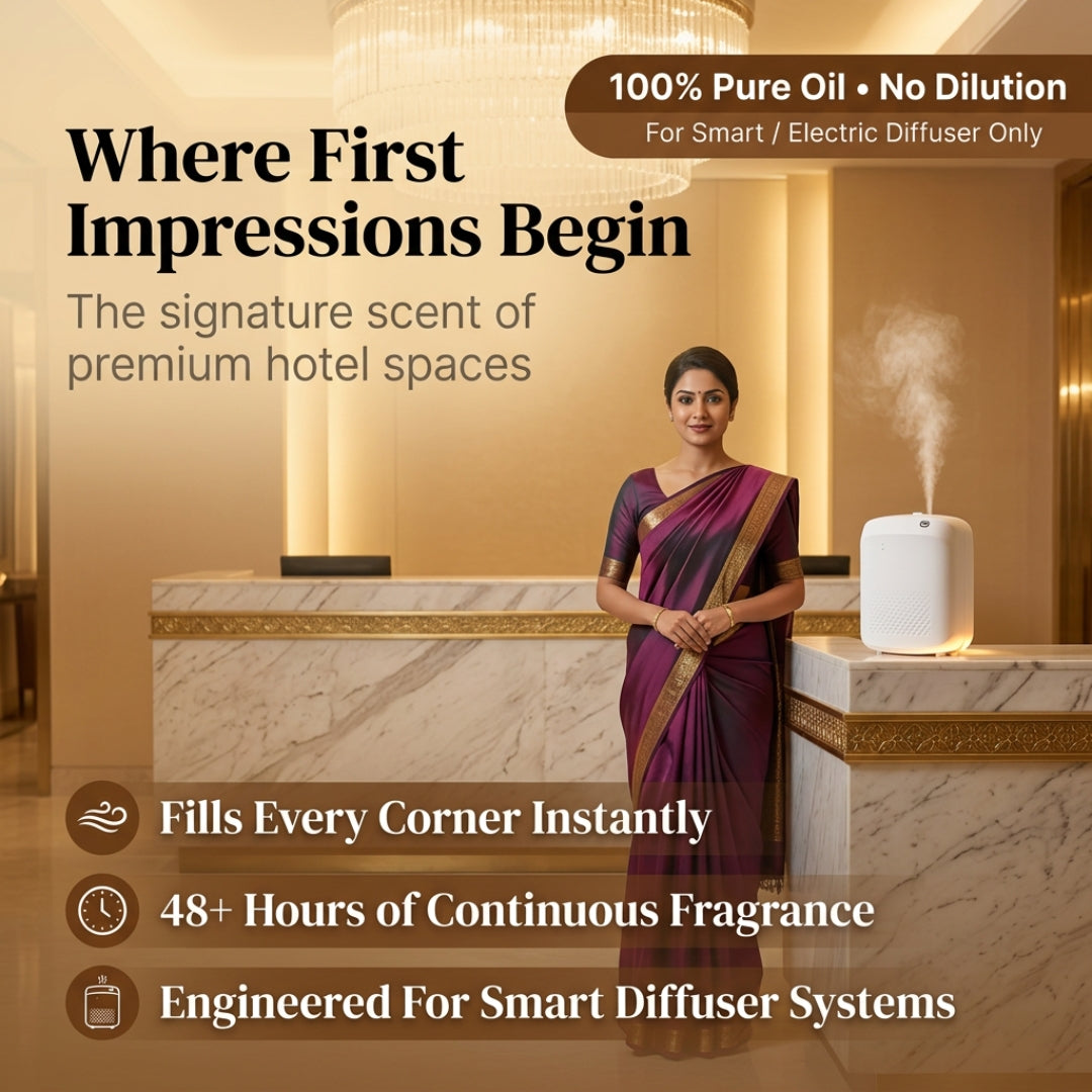 Floral Essentials White Oudh Smart Diffuser Oil 1L | Hotel Collection | Smart & Electric Diffuser Compatible