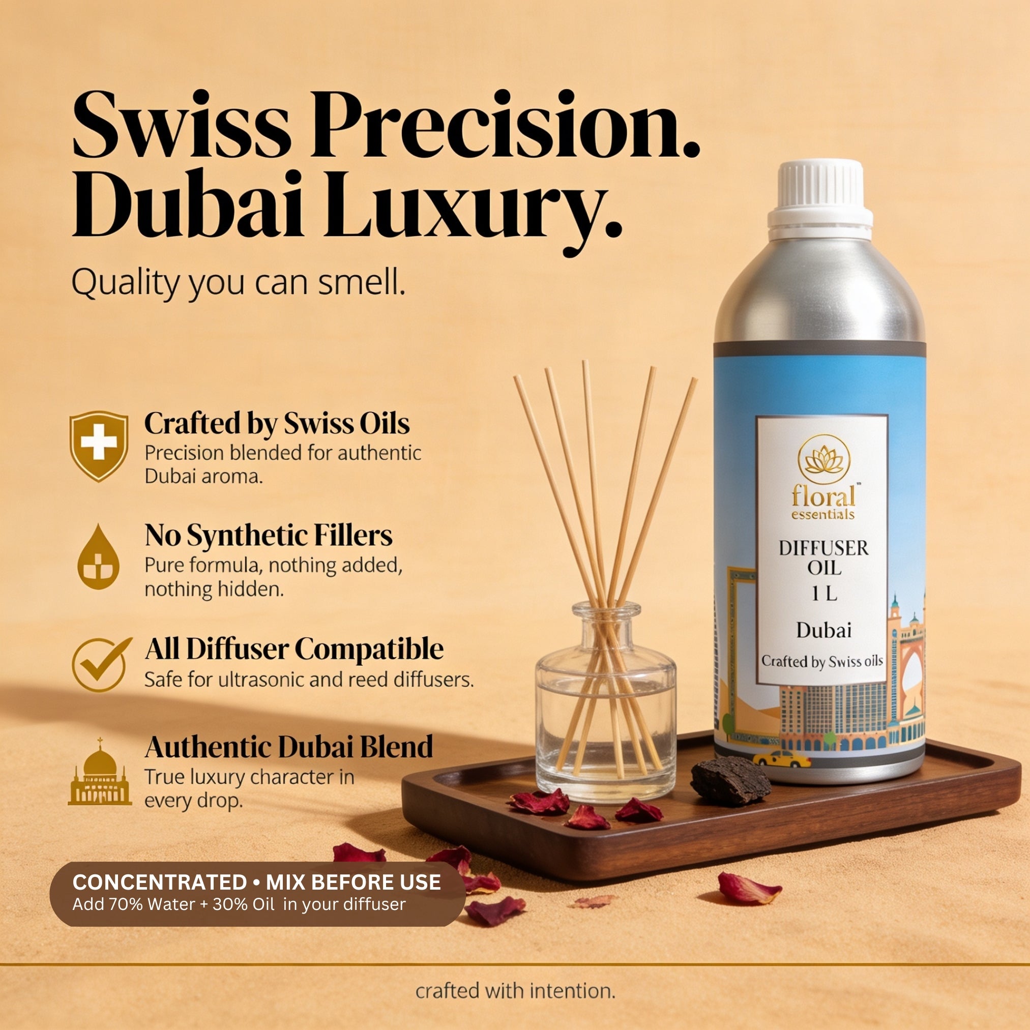 Floral Essentials Dubai Diffuser Oil 1L | Hotel Fragrance Aroma Oil
