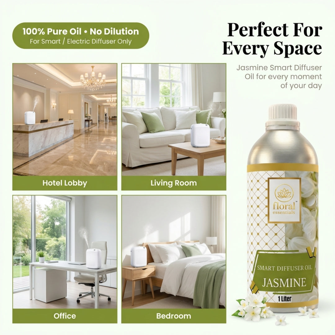Floral Essentials Jasmine Smart Diffuser Oil 1L | Premium Fragrance Oil for Smart Diffusers