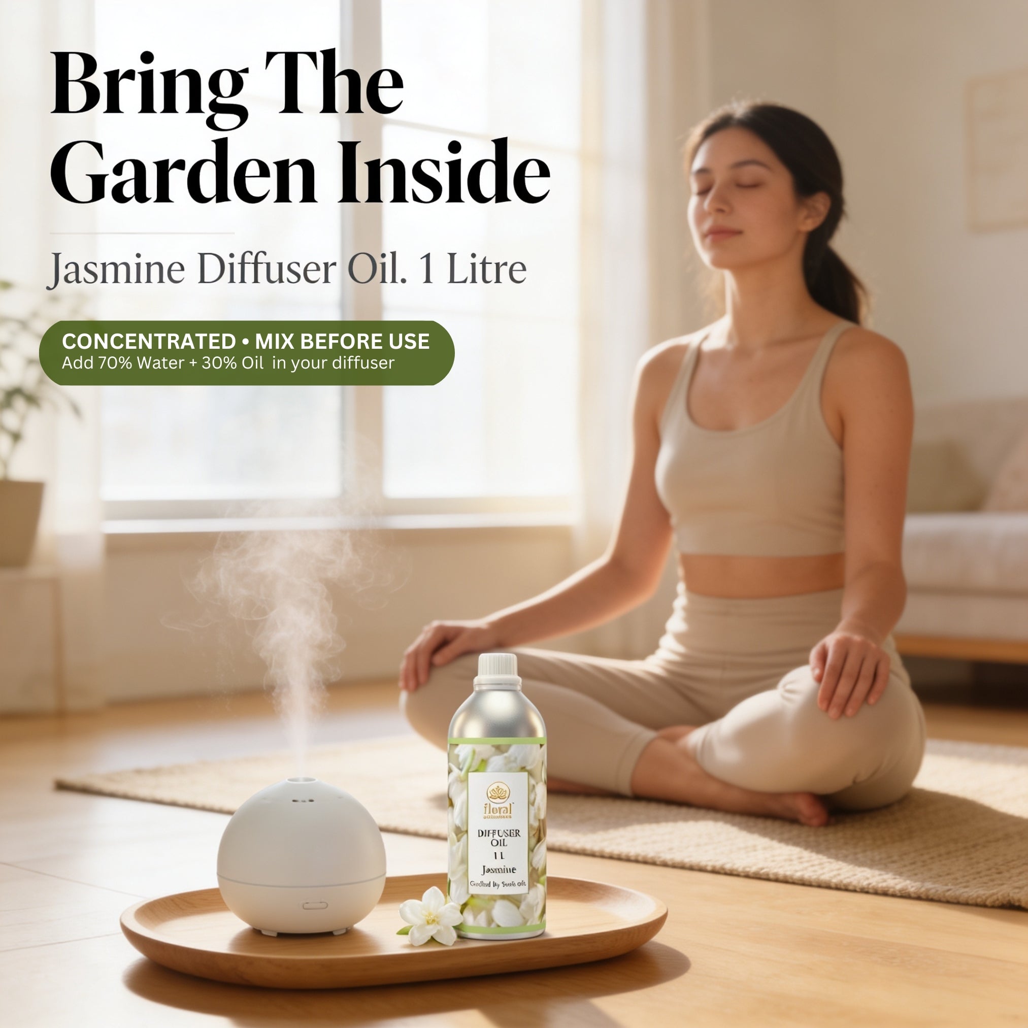 Floral Essentials Jasmine Diffuser Oil 1L | Aroma Oil for Diffusers