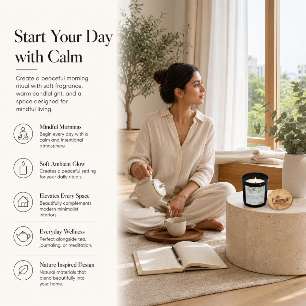 Floral Essentials Nature Harmony Soy Wax Candle | 35 Hours Burn Time