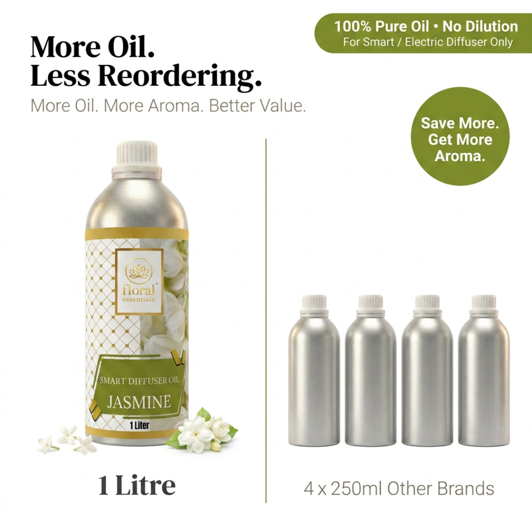 Floral Essentials Jasmine Smart Diffuser Oil 1L | Premium Fragrance Oil for Smart Diffusers