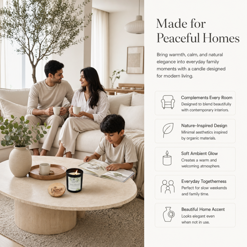 Floral Essentials Nature Harmony Soy Wax Candle | 35 Hours Burn Time