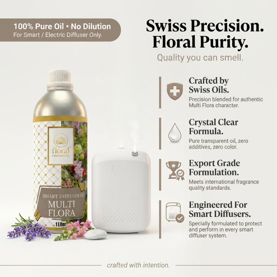 Floral Essentials Multi Flora Smart Diffuser Oil 1L | Premium Floral Fragrance for Smart Diffusers