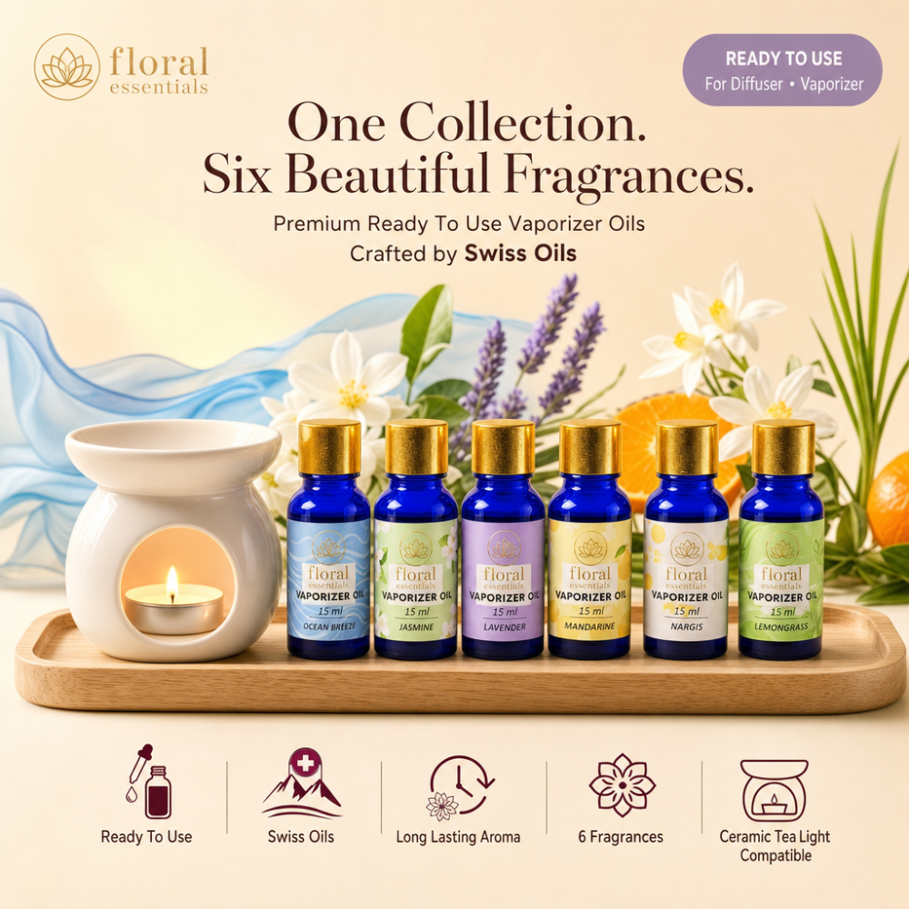 Floral Essentials Vaporiser Oils 6 Pack 15ml | Air Freshener Oil Set