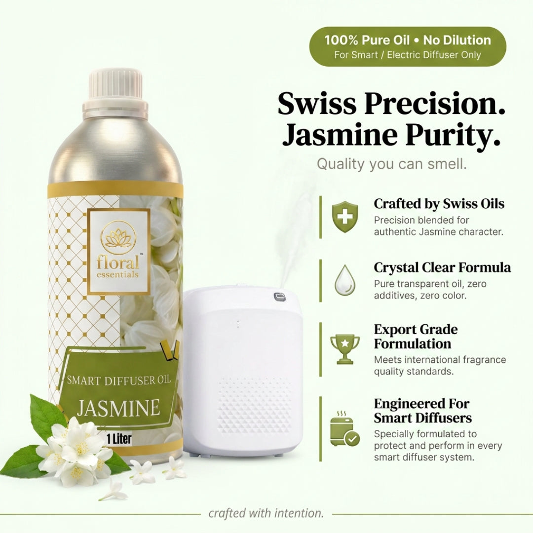 Floral Essentials Jasmine Smart Diffuser Oil 1L | Premium Fragrance Oil for Smart Diffusers